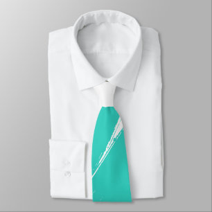 Gravata Turquesa Pincel Moderno Fundo Branco