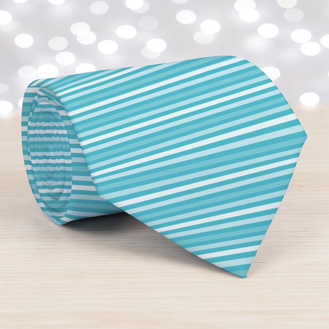 Gravata Turquoise Color Stripes Necktie (Criador carregado)