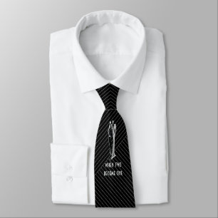 Gravata Tuxedo - Silvery on Black Art Deco Newlyweds Tie