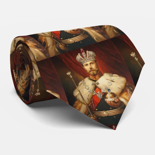 Gravata Tzar Nicholas II O Imperador Romanov da Rússia (Rolled)