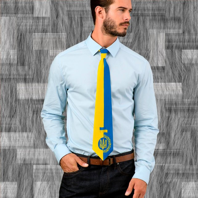 Gravata Ucrânia, Bandeira, Casaco de Armas, Tryzub/Tie Ucr (Criador carregado)