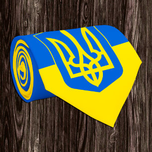 Gravata Ucrânia, Tryzub, Bandeira Ucraniana/Casaco de Arm