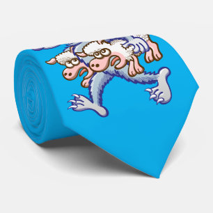 Gravata Um lobo azul maravilhoso dizendo "Não dou ovelha"