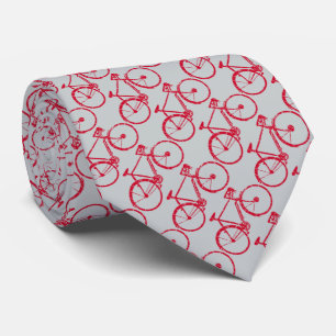 Gravata um padrão de bicicletas vermelhas elegante