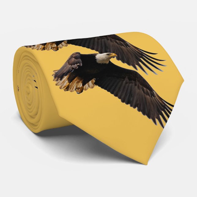 Gravata Uma águia careca leva para o céu (Rolled)
