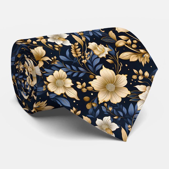 Gravata Uma Série de Design Floral de Casamento 6 (Rolled)