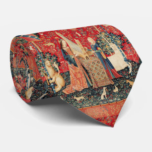 Gravata UNICORN E SENHORA JOGANDO ÓRGÃO, ANIMAIS Fantasy