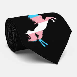 Gravata Unicórnio cor-de-rosa azul da bandeira das listra