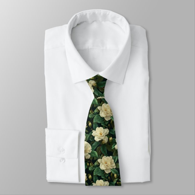Gravata Unique Mens Accessories Gardenias Floral (Amarrado)