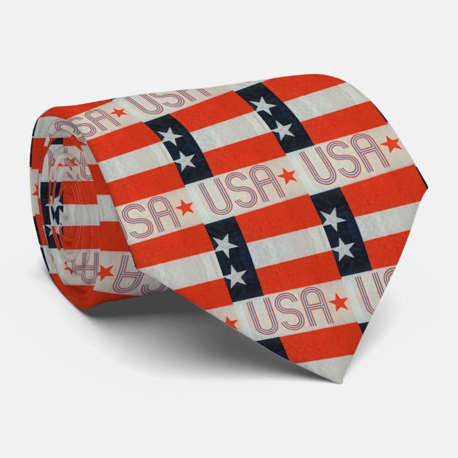Gravata United USA Flag Necktie (Rolled)