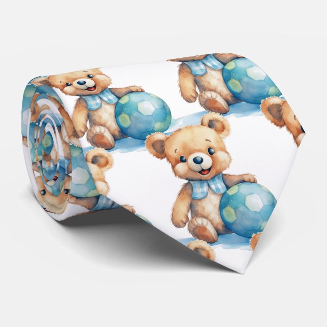 Gravata Urso Azul (Rolled)