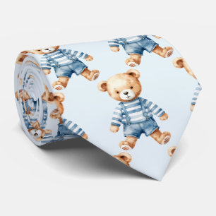 Gravata Urso de Pelúcia Azul 