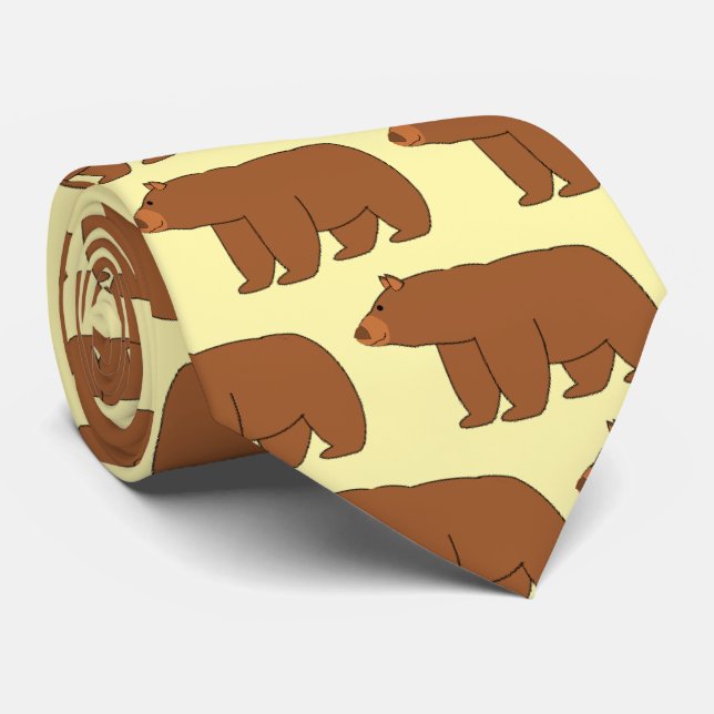 Gravata Urso Design Qualquer Cor de Fundo (Rolled)
