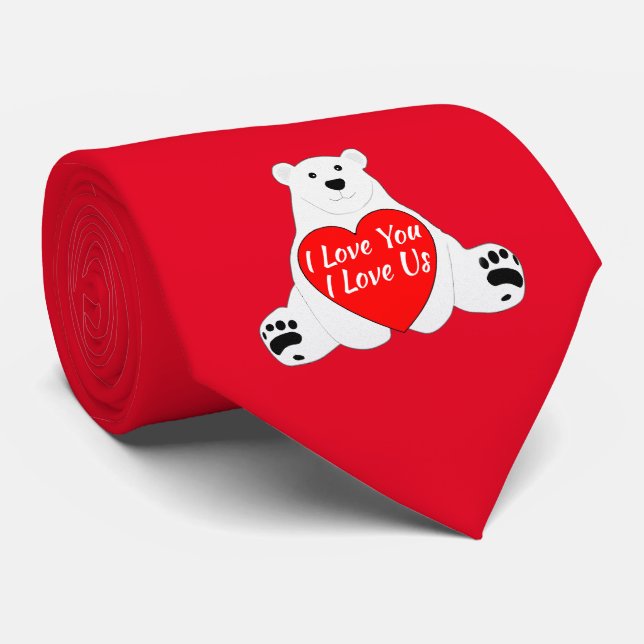 Gravata Urso namorados Segurando Um Coração (Rolled)