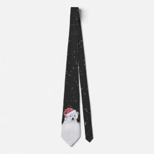 Gravata Urso Polar No Colo Do Pescoço Dos Flocos De Neve