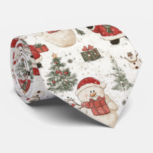 Gravata Urso Teddy Fofo & Papai Noel em Branco (2)
