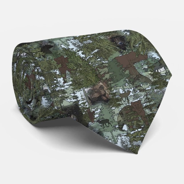 Gravata Ursos nos Belos Bosques (Rolled)