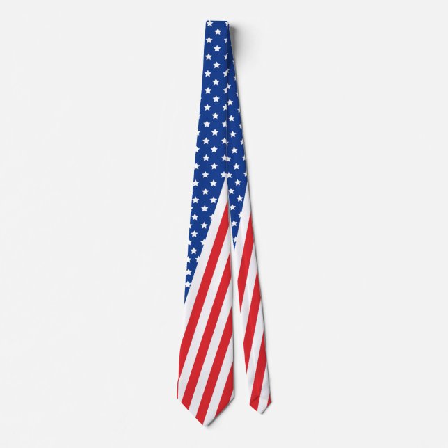 Gravata USA Flag Tie For Men, Flag Necktie For Men (Frente)