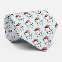Vaca feliz em um chapéu vermelho fofo