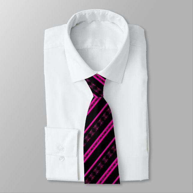 Gravata VALENTIN – Black & Fuchsia Statement Tie (Amarrado)