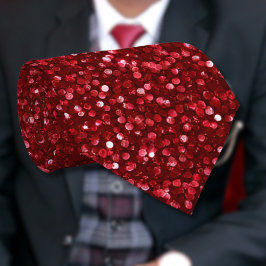 Gravata Valentine Clássico Vermelho Glitter Tendência
