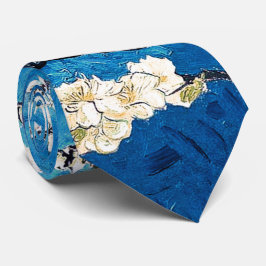 Gravata Van Gogh Almond Blossomo Turquesa brilhante