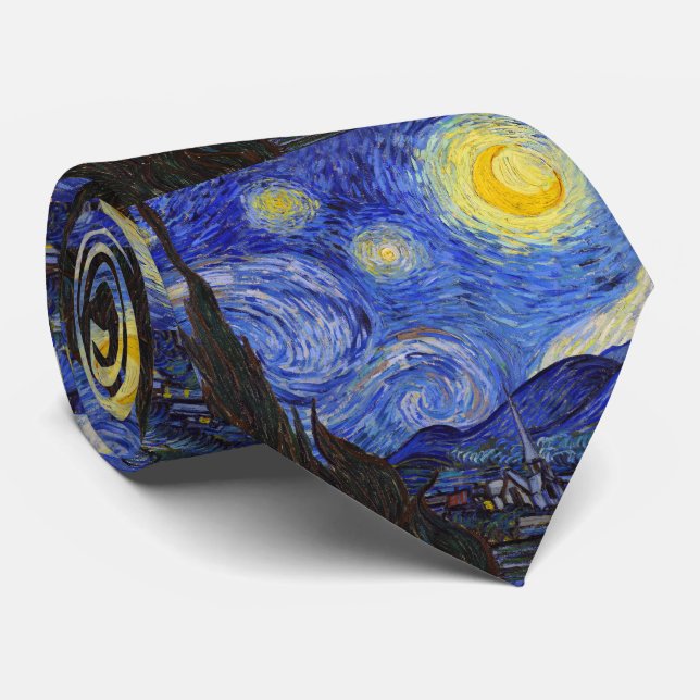 Gravata van Gogh," "Noite de Starry" (Rolled)