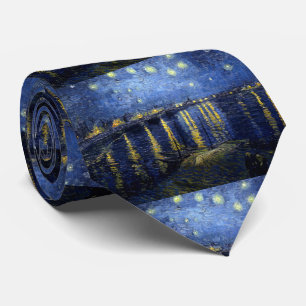 Gravata van Gogh, "Starry_Night_Over_the_Rhone" ネ ク タ イ