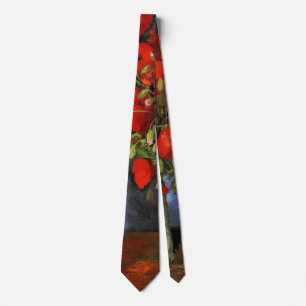 Gravata Van Gogh Vase com Papa Vermelho, Vintage de Belas 