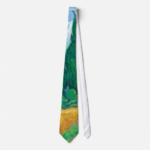Gravata Van Gogh Wheatfield com Cyprestes