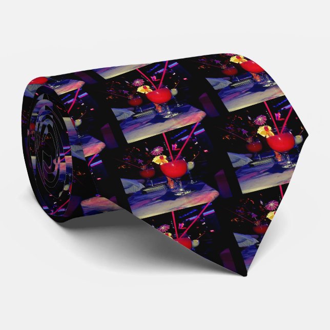 Gravata Vegas Tropical Coctail Funky (Rolled)