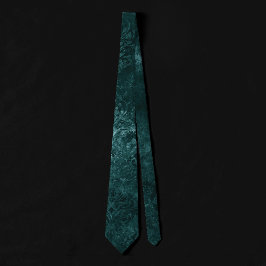 Gravata Velvety Teal Damask | Verde escuro Barroco