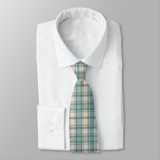 Gravata Verde Azul Beige Tartan Buffalo Xadrez Homens (Amarrado)