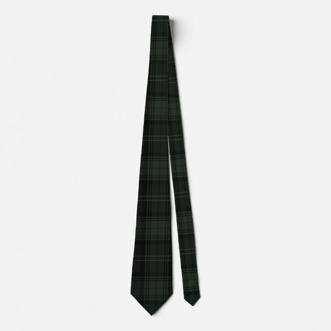 Gravata Verde-Floresta, Verde-Preto-Profundo e Tartan-Oliv (Frente)