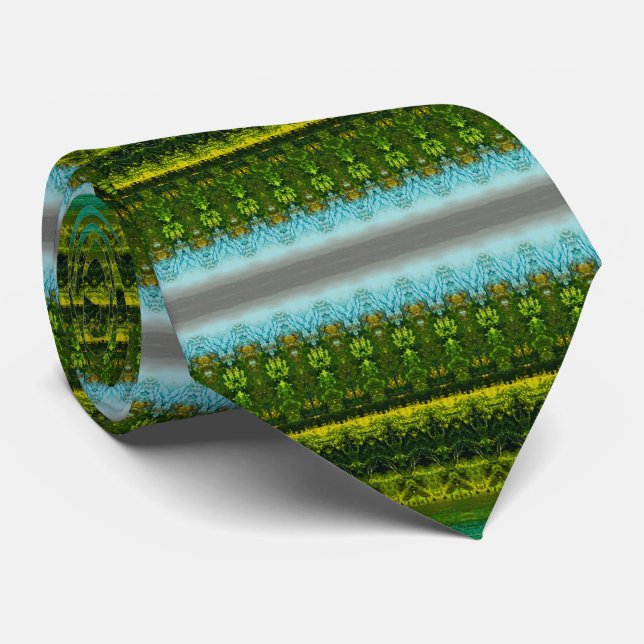 Gravata Verde limão de Turquesa e azul (Rolled)