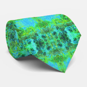 Gravata Verde limão Trippy e paisagem de jardim azul