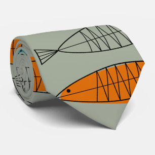 Gravata Verde moderno do aipo do laço dos peixes do meio