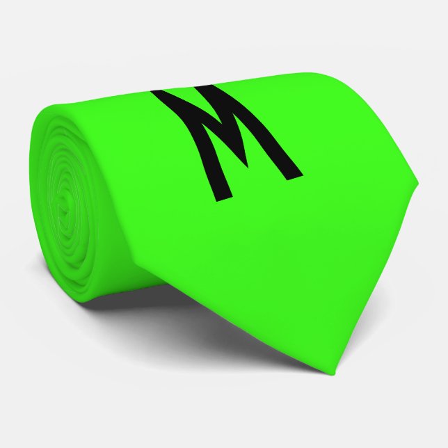 Gravata Verde Simples e Moderno Neon Fluorescente (Rolled)
