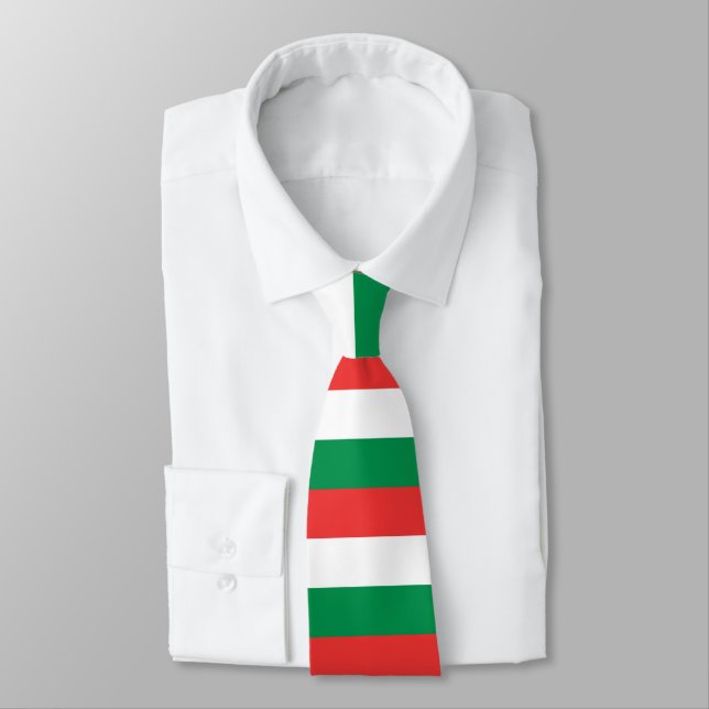 Gravata Verde, Vermelho e Branco (Amarrado)
