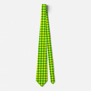 Gravata Verificação da Xadrez do dente Verde Amarelo
