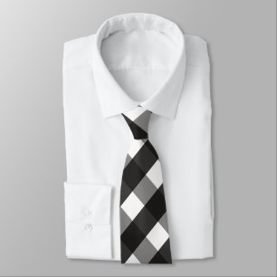 GRAVATA VERIFICAÇÃO DO GINGHAM BRANCO E NEGRO DE EXPLORAÇÃ
