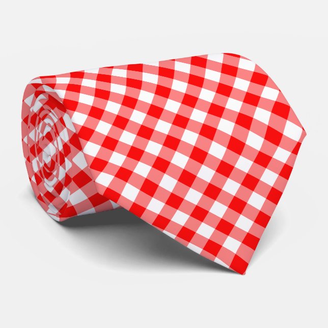Gravata Verificações de Gingham Diagonal de Grande Tamanho (Rolled)