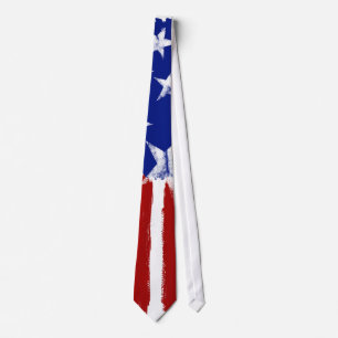 Gravata Vermelha Branca Azul Bandeira Americana Es