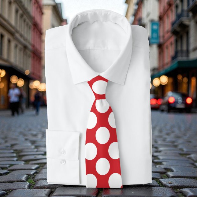 Gravata Vermelho com Pontos Brancos Retro (Criador carregado)