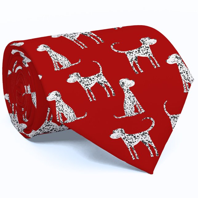 Gravata Vermelho de Cachorro Dalmático (Red Dalmatian Dog tie)