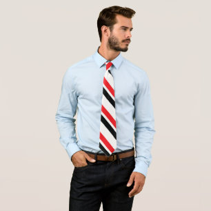 Gravata Vermelho e Preto com Listras Duplas