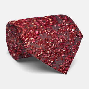 Gravata Vermelho Falso Brilho + Seda   Cavalheiro de Luxo