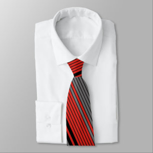 Gravata Vermelho listrado retro, cinzento, trajes de