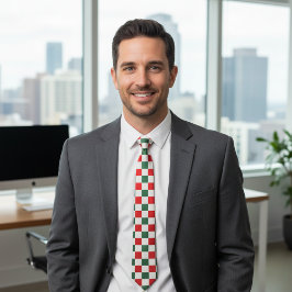 Gravata Vermelho Negrito e Verde Caçador