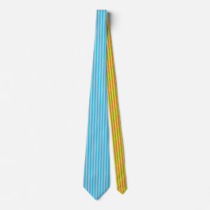 Gravata Vertical Blue Stripes e Contraste Coletor Traseiro
